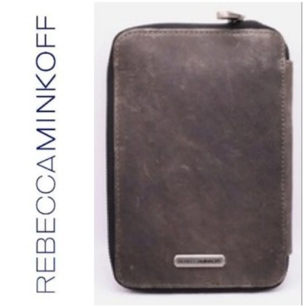 Rebecca Minkoff BOOKWORM Vintage Leather Zip Around Kindle/tablet/ e-reader case